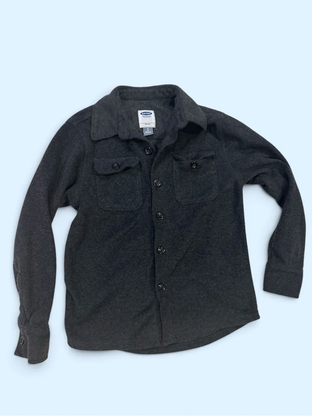 Old Navy Kids Gray Button-Up Wool Blend Shirt Jacket
